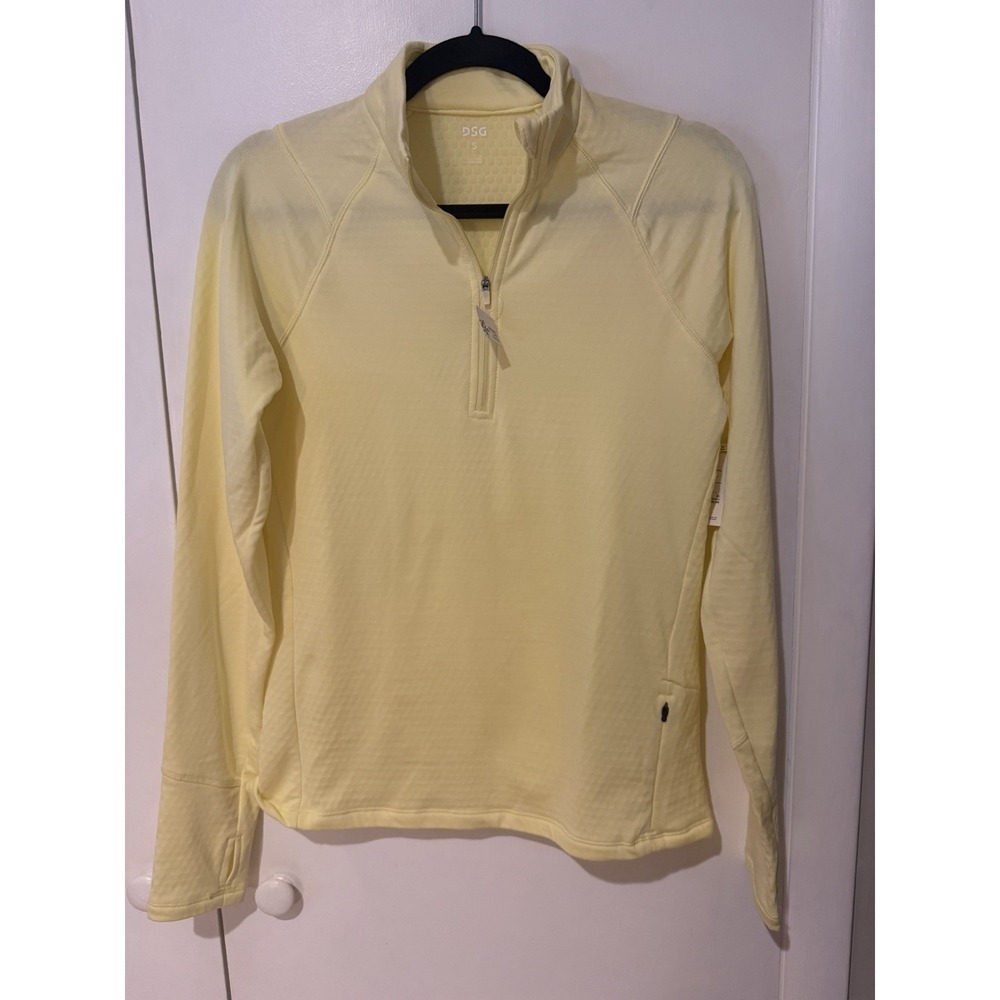 NWTโ DSG Women's Run Grid 1/4 Zip Pullover Team Yellow Size Small Cold Weather
